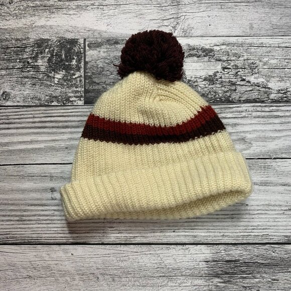 Vintage Beanie Pom Pom Knit Hat Toque - Picture 2 of 6
